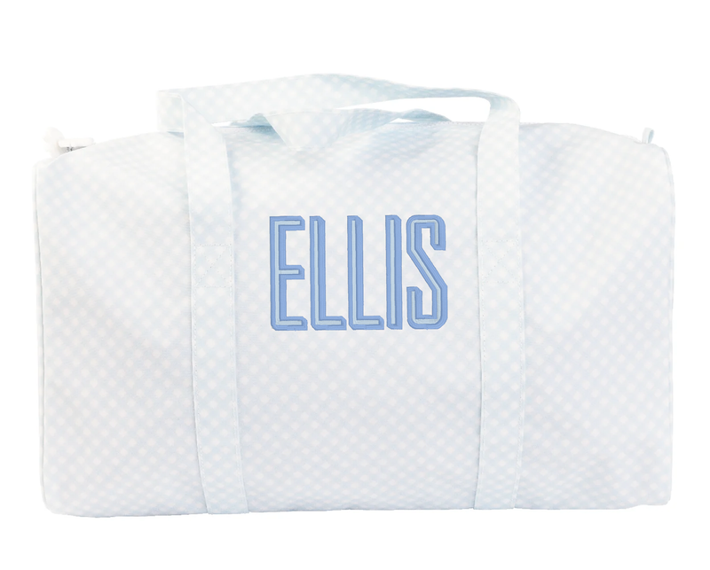The Duffel Bag Blue Gingham by Apple of My Isla
