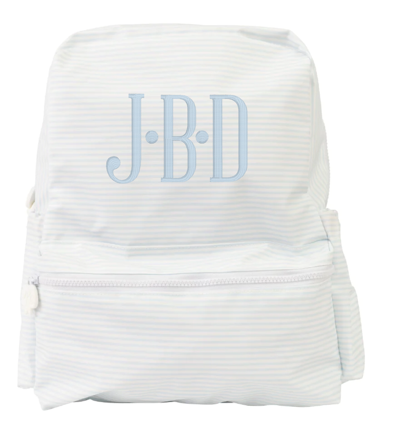 The Backpack Light Blue Stripe Small by Apple of My Isla