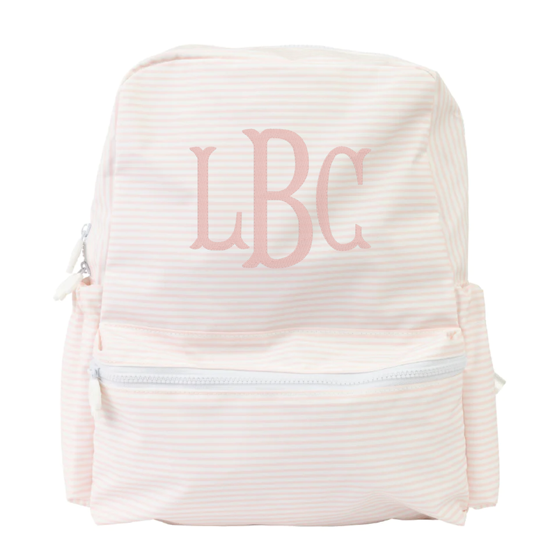 The Backpack Peachy Pink Stripe Large by Apple of My Isla