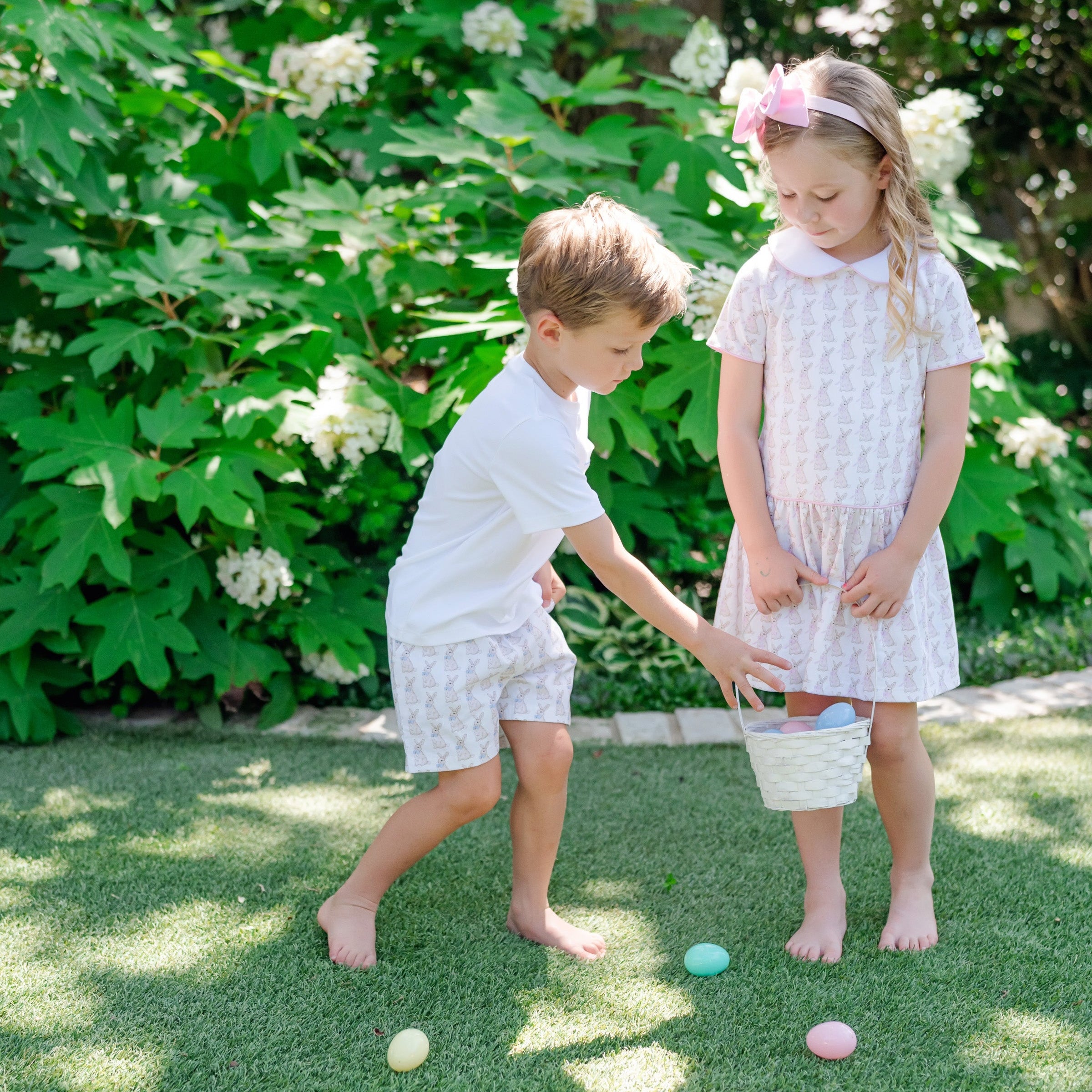 Libby Girls' Dress - Easter Bunnies Pink