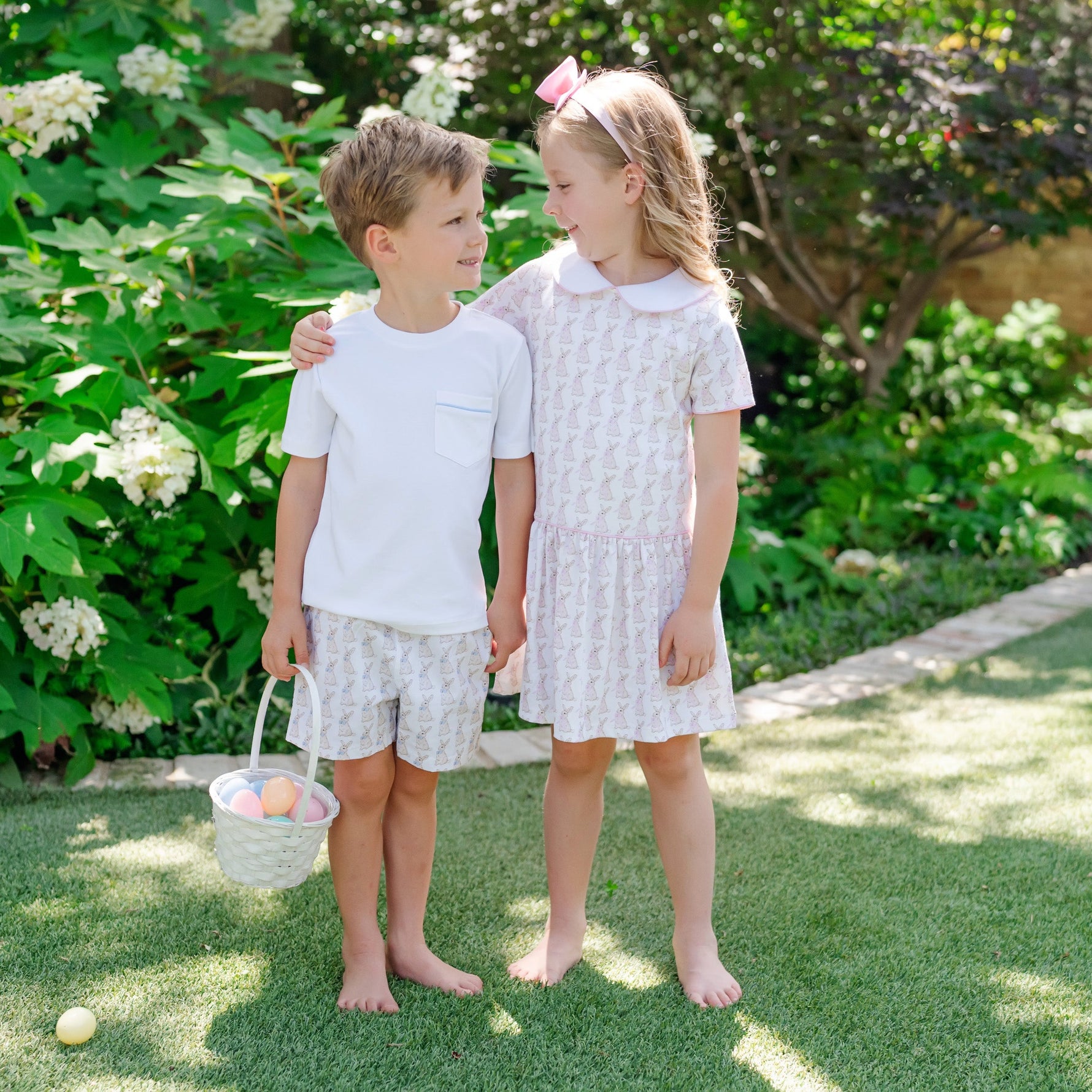 Hudson Boys' Short Set - Easter Bunnies Blue stylish kids outfit collection