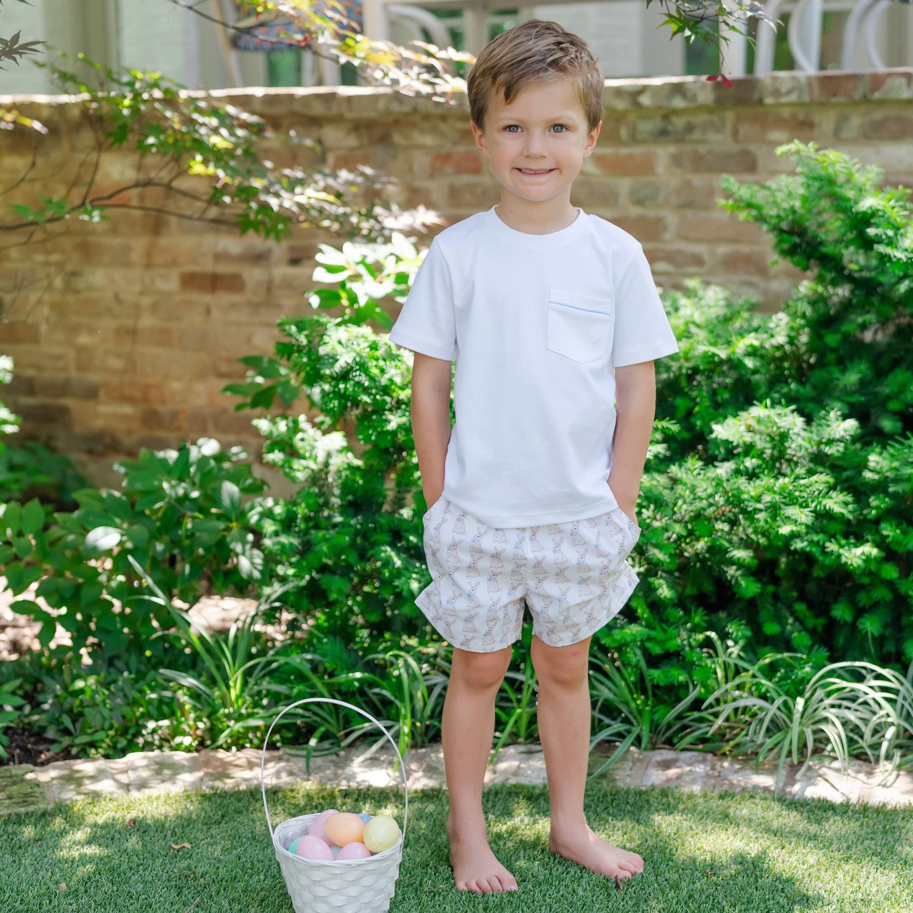 Buy Hudson Boys' Short Set - Easter Bunnies Blue kids clothing online