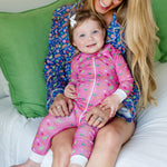 Parker Zipper Pajama - Christmas Candy Pink soft cotton kids fashion wear