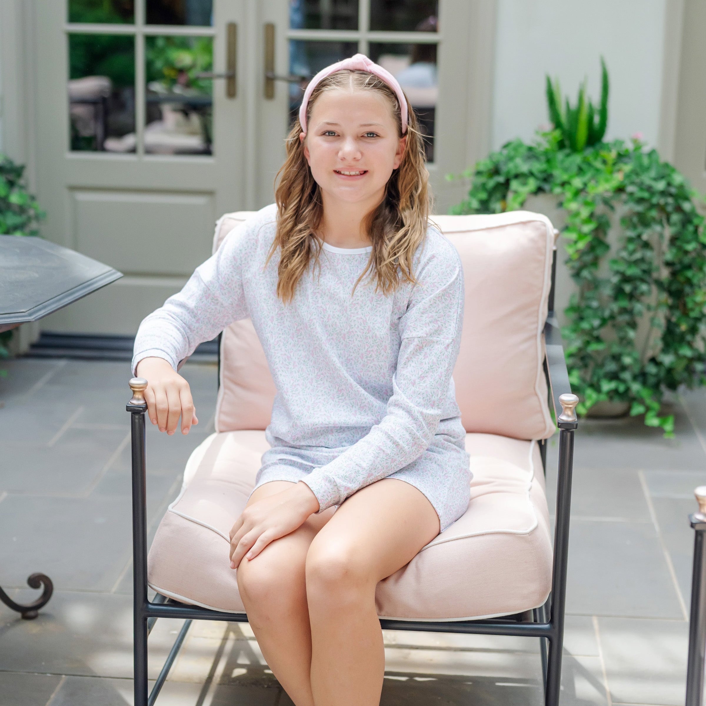 Anna Women's Longsleeve Top Short Set - Garden Soiree