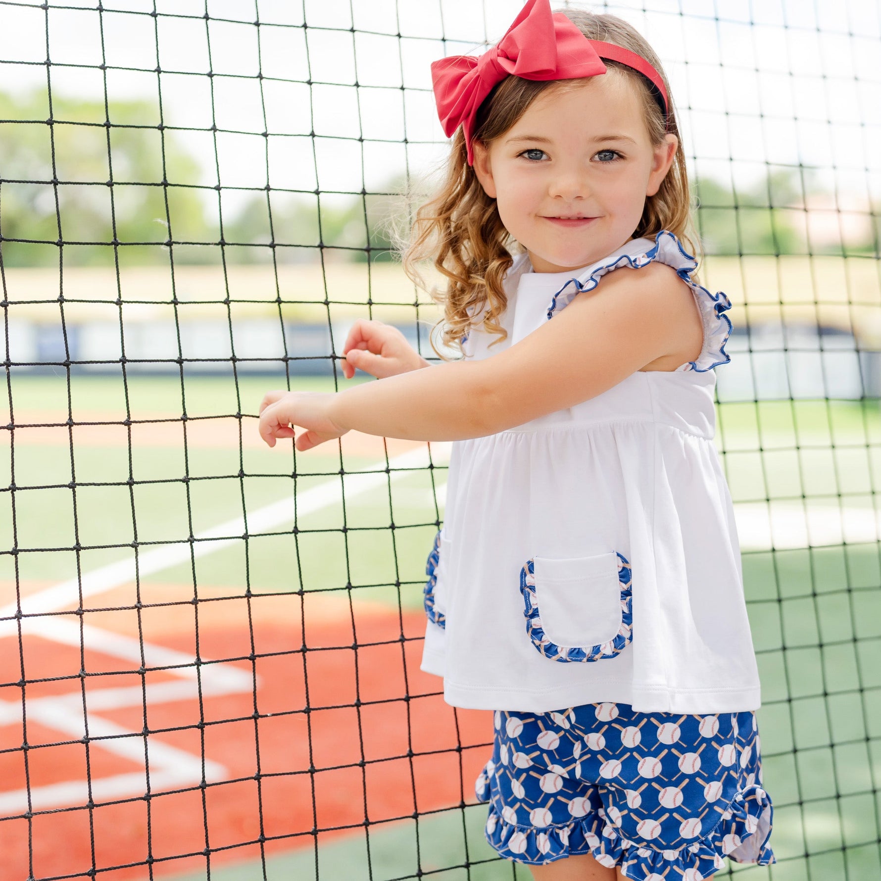 Buy Gentry Girls' Short Set - Up at Bat Baseball kids clothing online