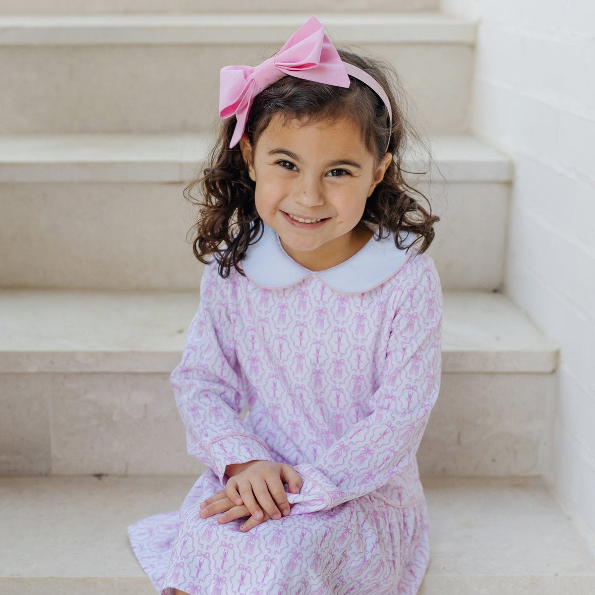 Lillian Girls' Dress - Ballet and Bows soft cotton kids fashion wear