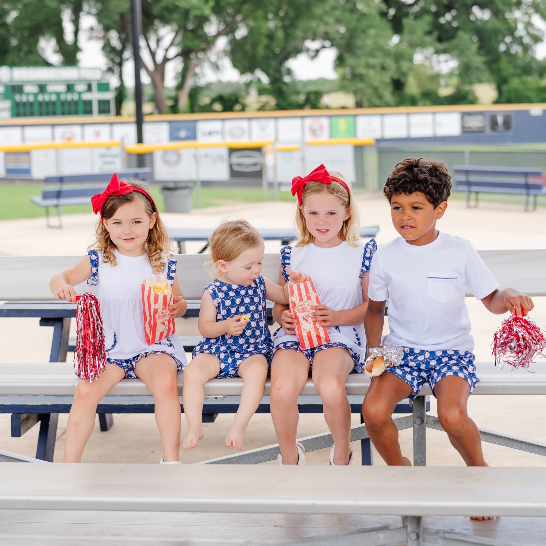 Gentry Girls' Short Set - Up at Bat Baseball stylish kids outfit collection