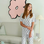 Laney Women's Pima Cotton Pajama Pant Set - Kappa Alpha Theta Crest outfit perfect for everyday wear