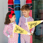 Jack Boys' Pajama Pant Set - Schoolhouse Apples Blue soft cotton kids fashion wear