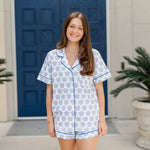 Claire Women's Pajama Short Set - Tri Delta Crest outfit perfect for everyday wear