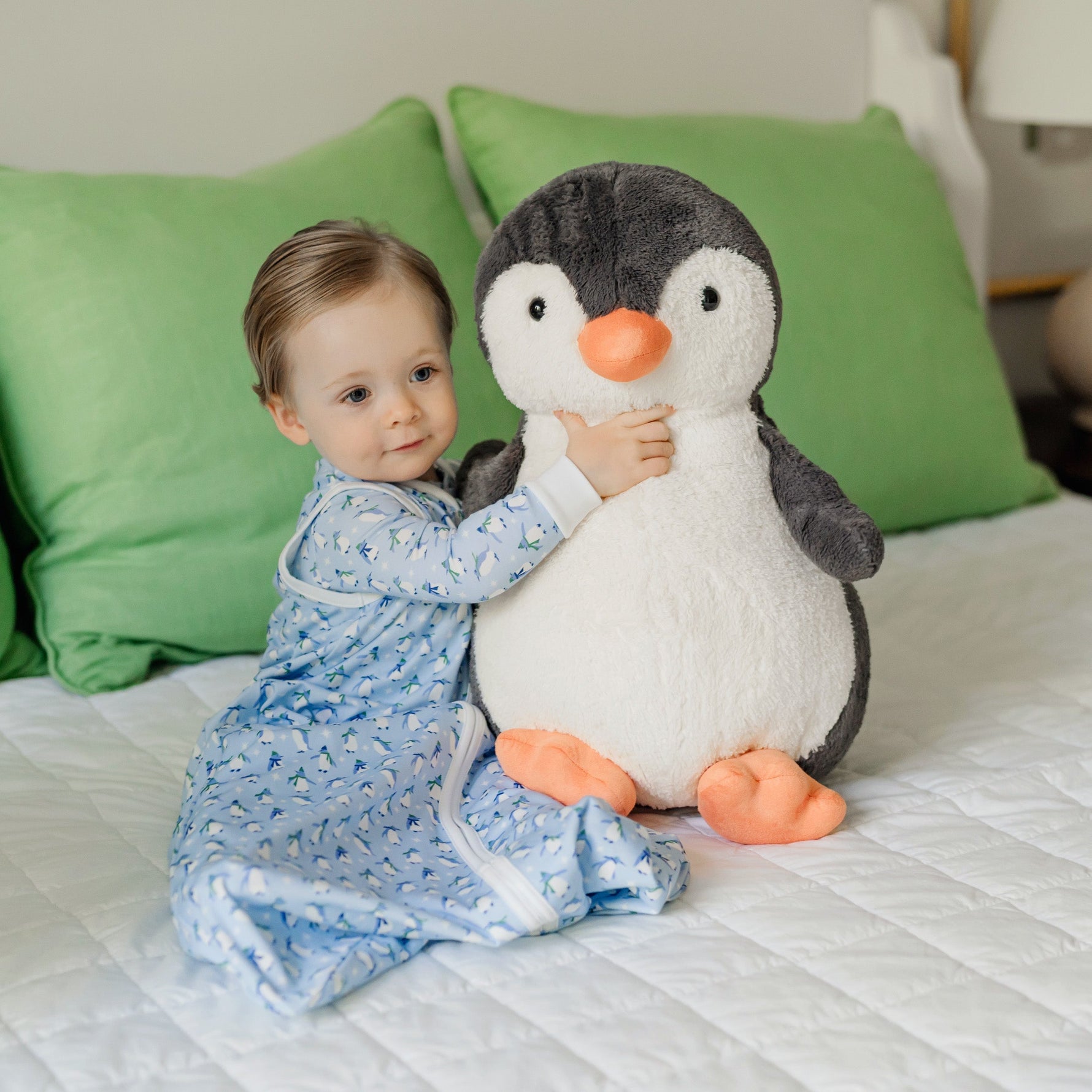 Wearable Boys' Blanket Penguin Party Blue stylish kids outfit collection