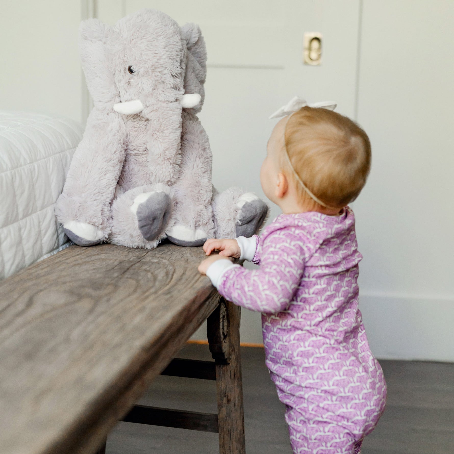 Parker Girls' Zipper Pajama - African Elephants Pink stylish kids outfit collection