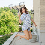 Claire Women's Pajama Short Set - Tri Delta Crest soft cotton kids fashion wear