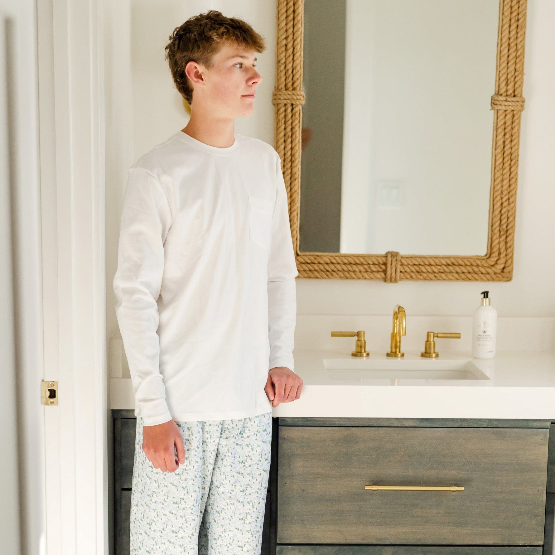 Buy Brent Men's Hangout Pant - SnowCapped Mountains kids clothing online