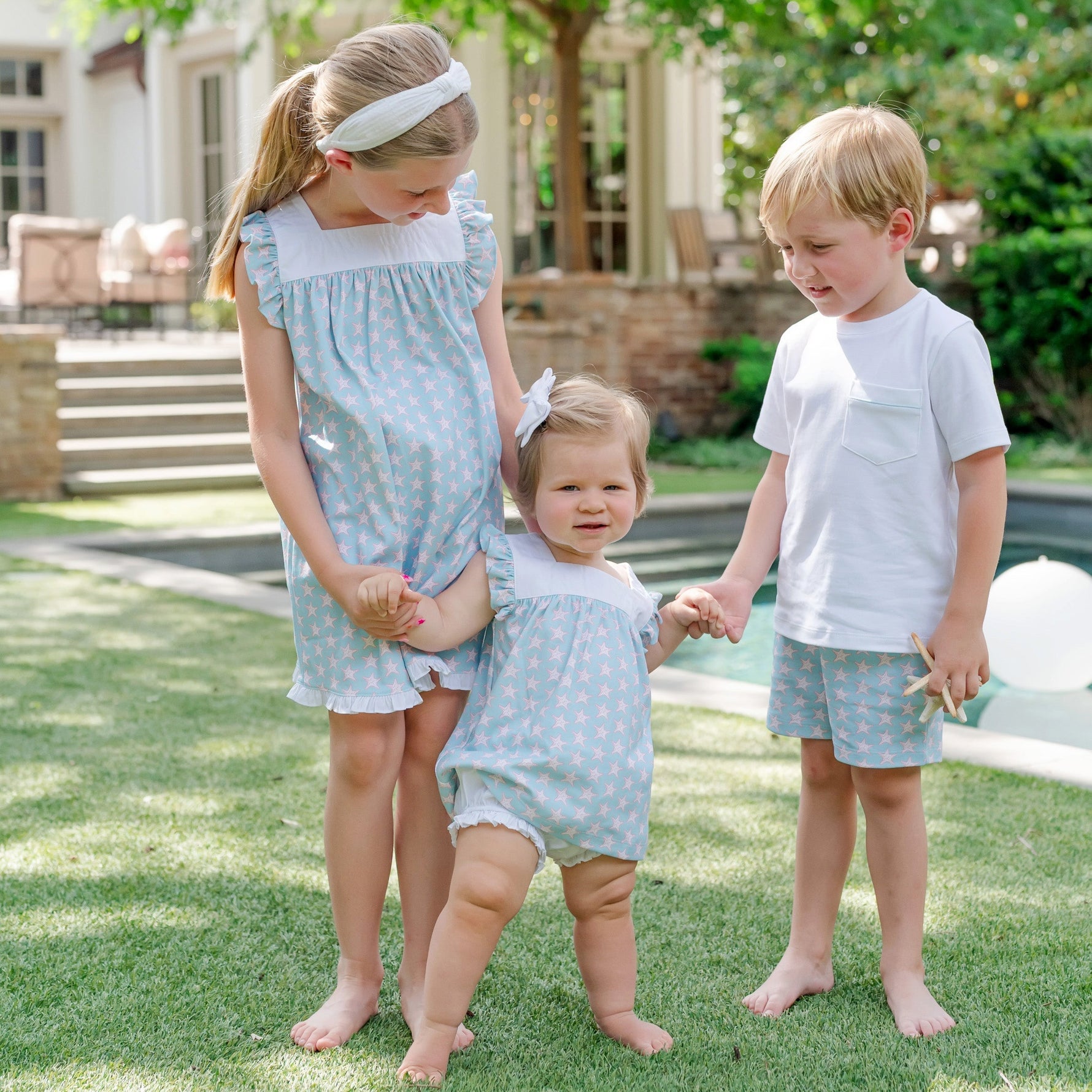 Walker Boys' Short Set - Seaside Starfish stylish kids outfit collection