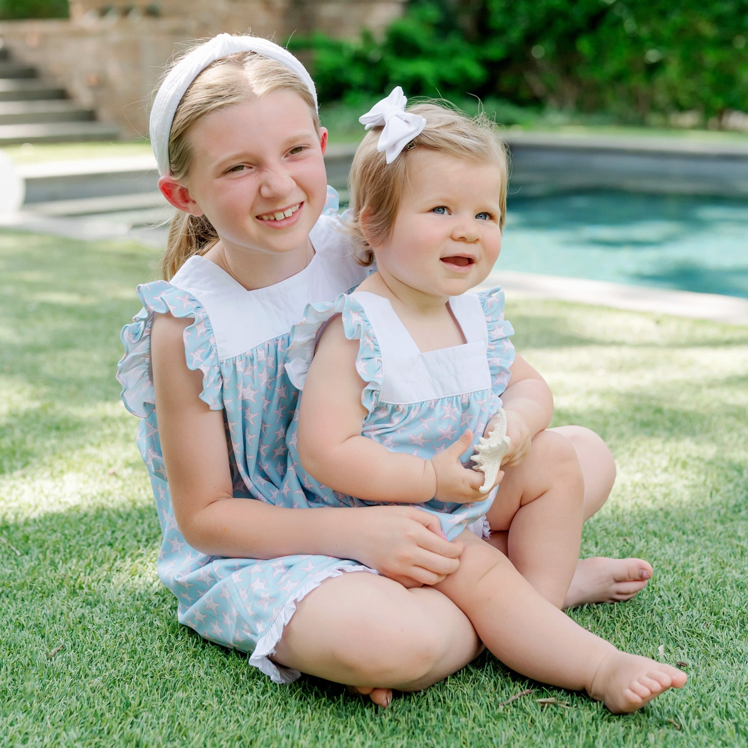 Caroline Girls' Dress - Seaside Starfish