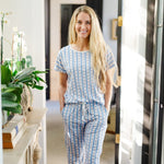 Marcia Women's Pima Cotton Pajama Pant Set - Harvest Ribbon Floral outfit perfect for everyday wear