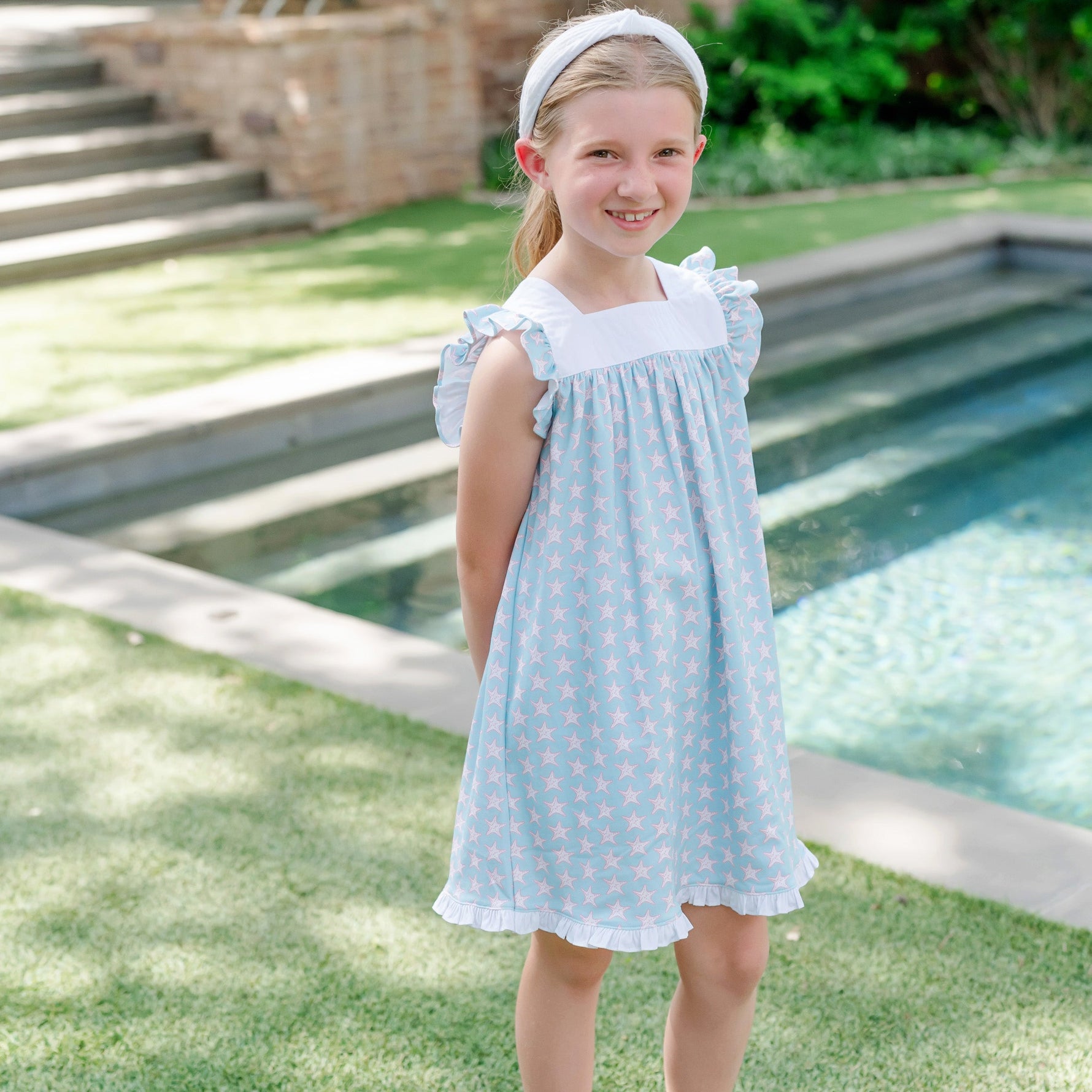 Buy Caroline Girls' Dress - Seaside Starfish kids clothing online