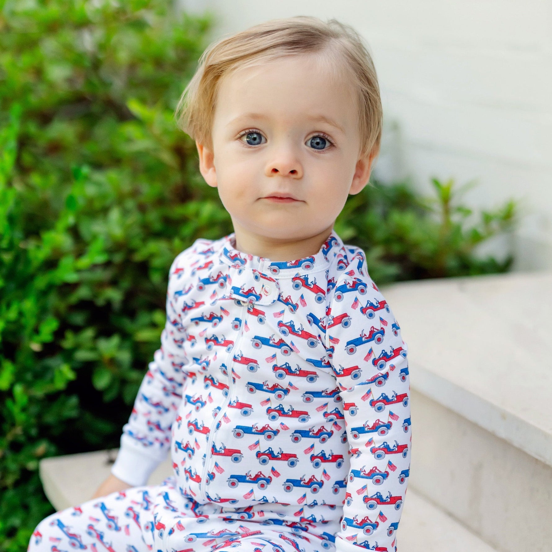 Buy Parker Boys' Zipper Pajama - Patriotic Jeeps kids clothing online