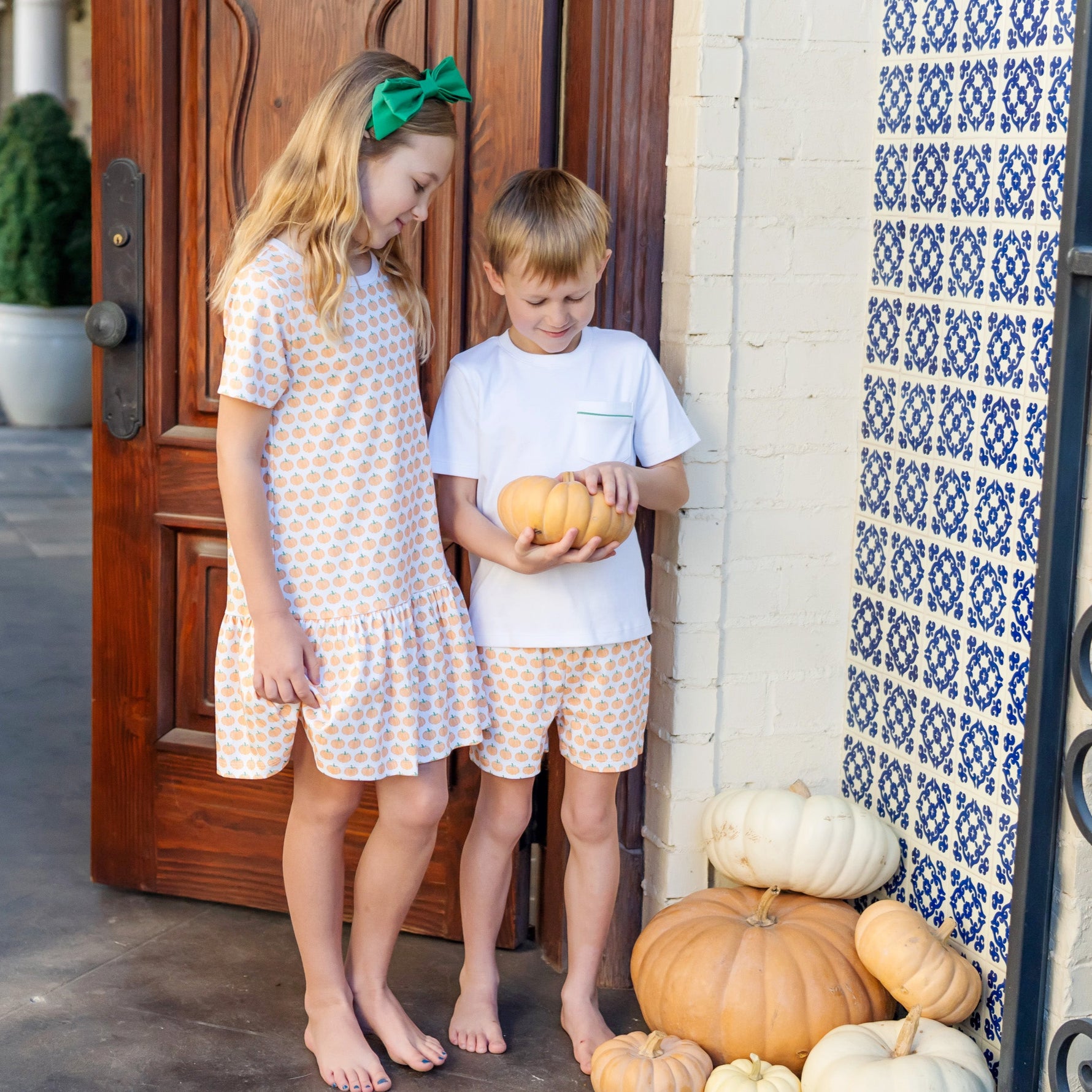 Buy Walker Boys' Short Set - Harvest Pumpkin kids clothing online