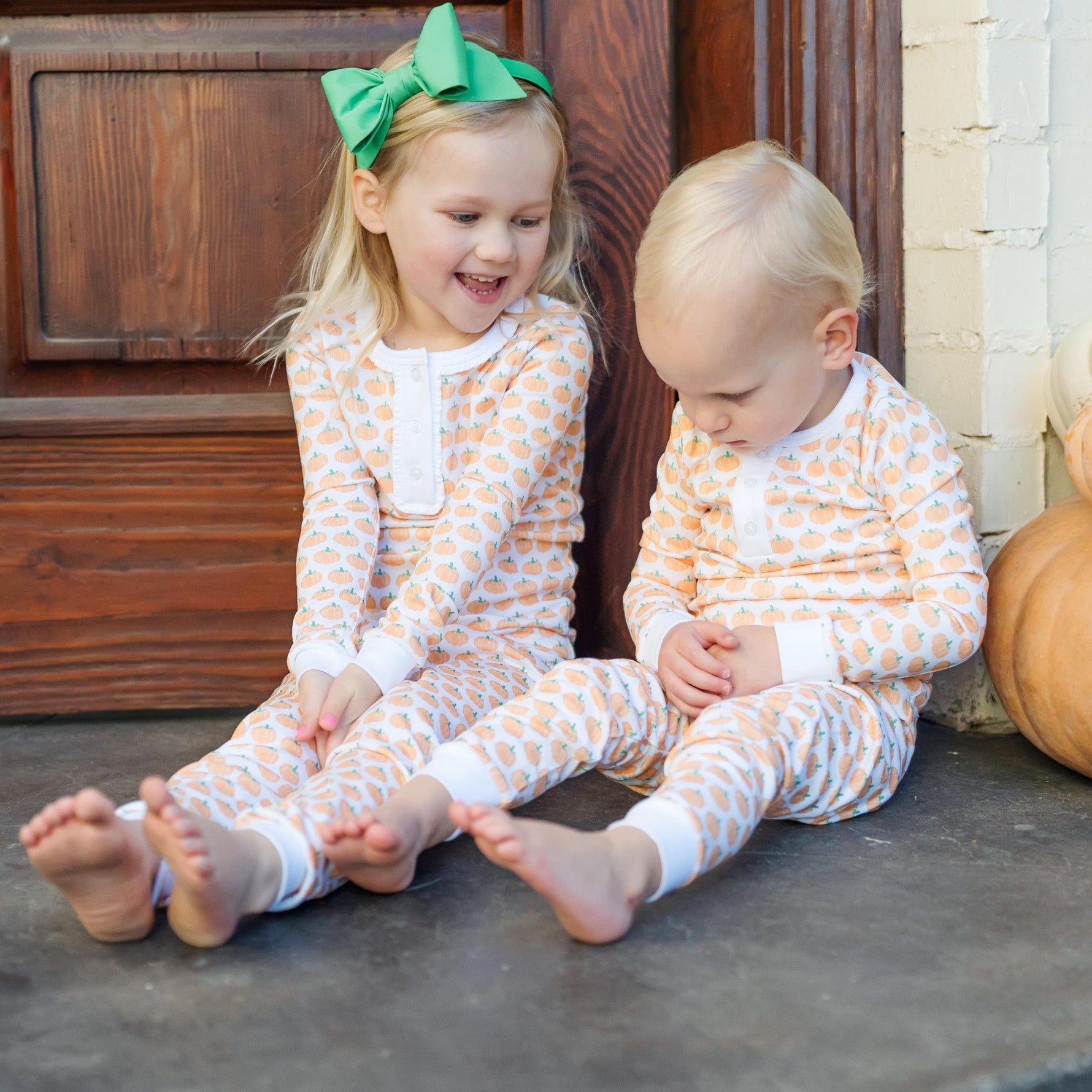 Buy Alden Girls' Pajama Pant Set - Harvest Pumpkin kids clothing online