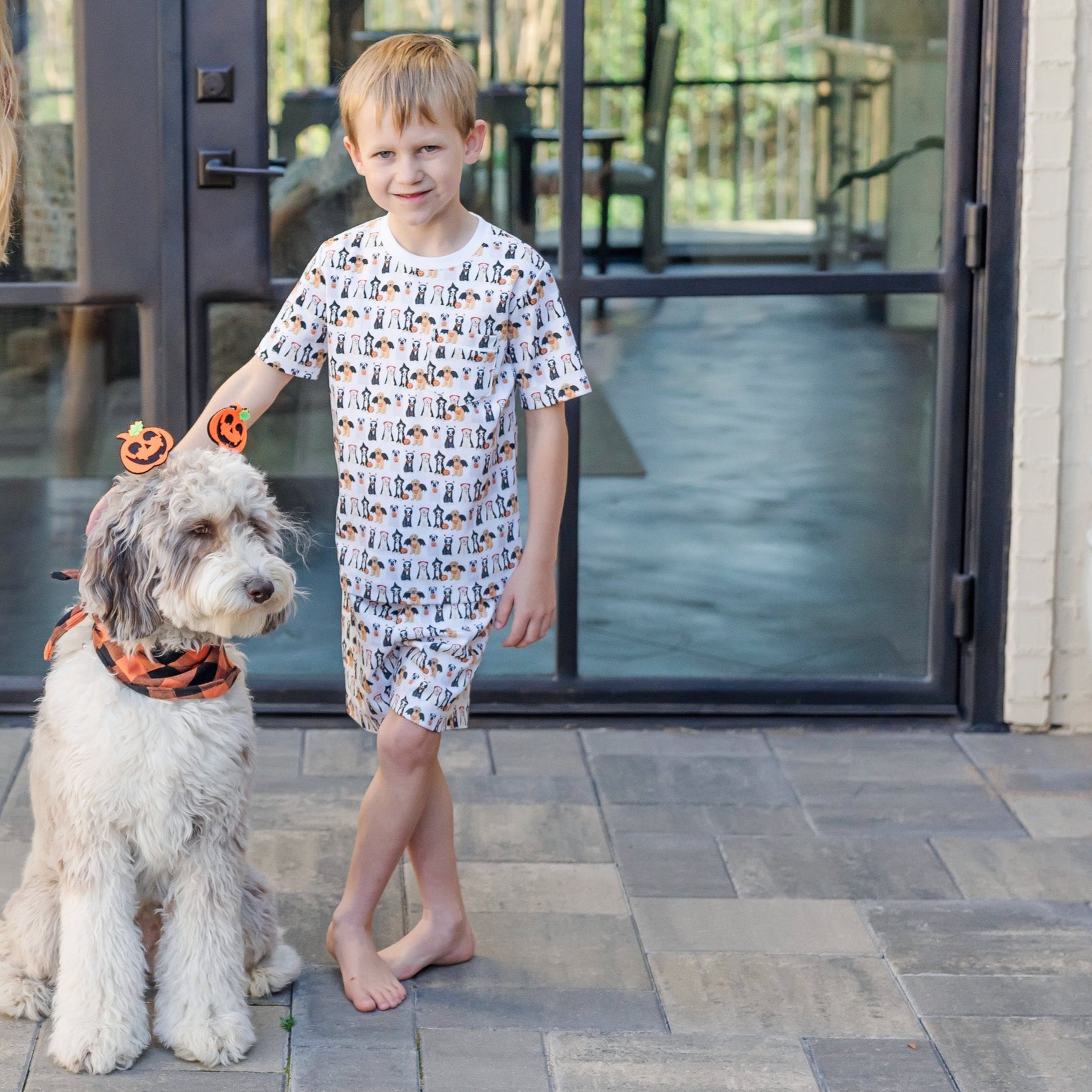 Charles Boys' Short Set - Halloween Pups stylish kids outfit collection