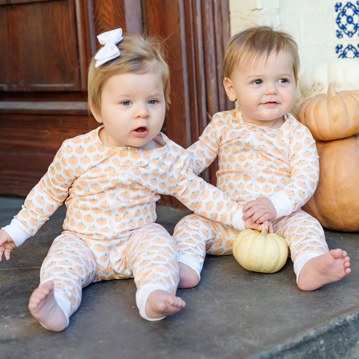 Parker Zipper Pajama - Harvest Pumpkin soft cotton kids fashion wear