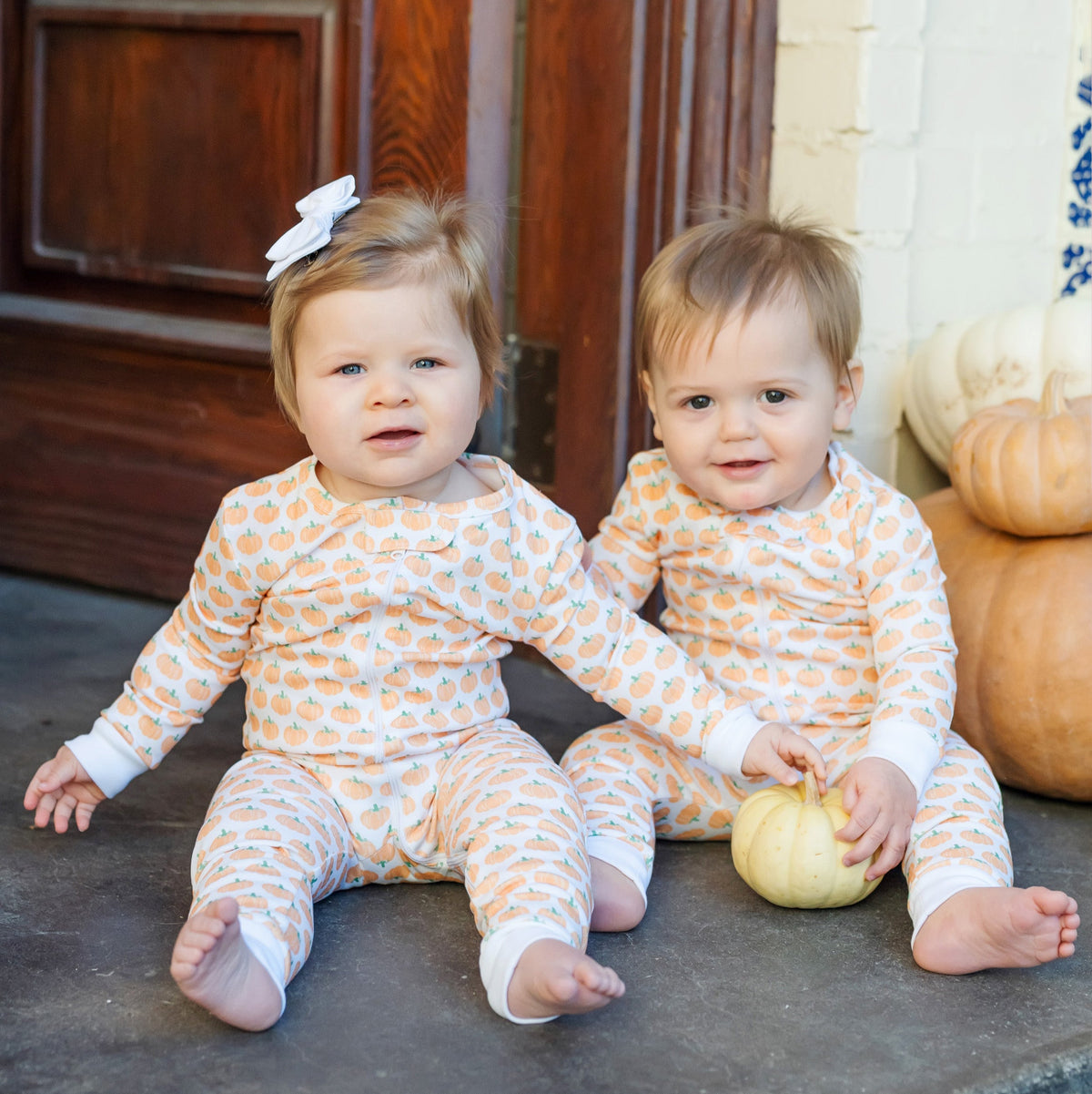 Parker Zipper Pajama - Harvest Pumpkin stylish kids outfit collection