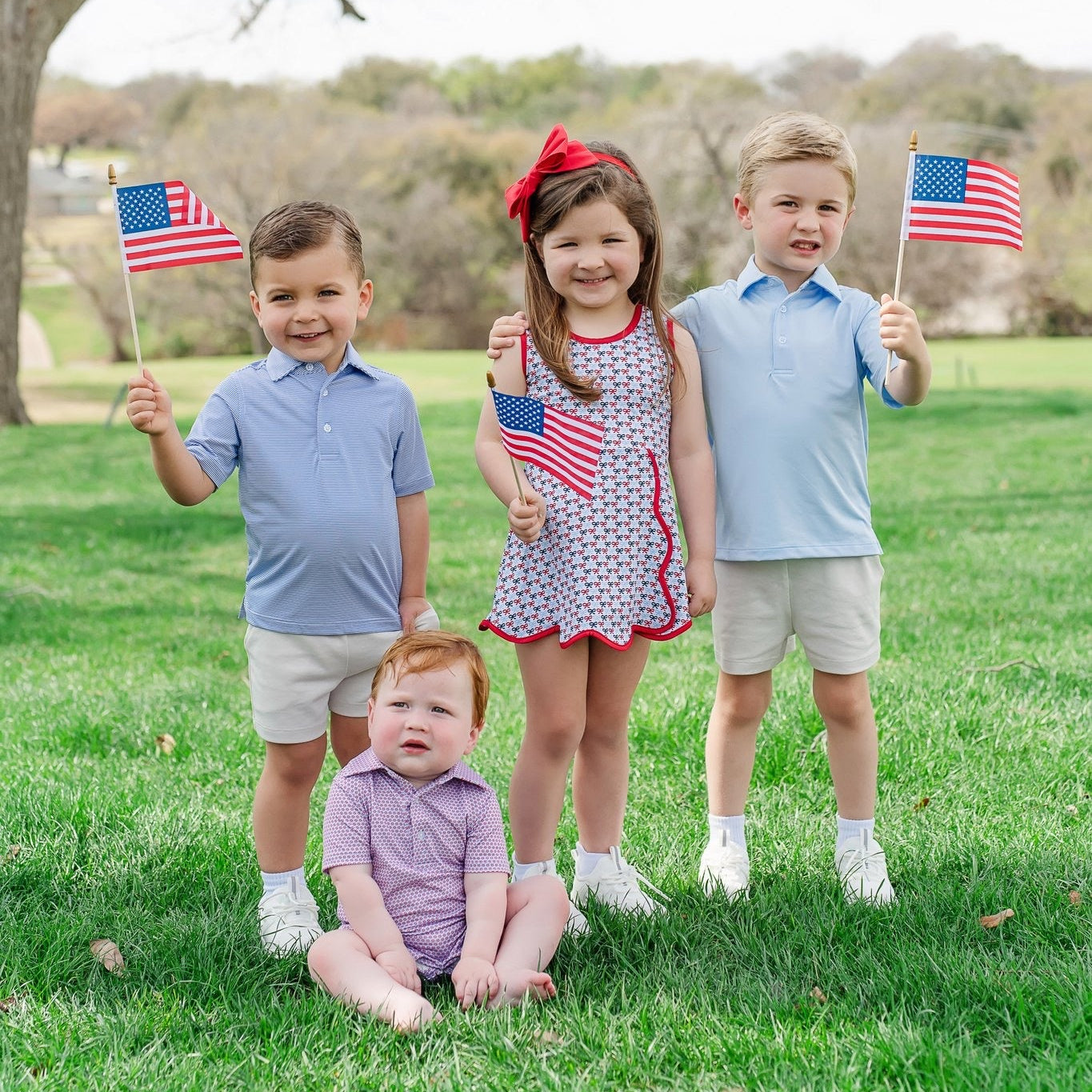 Taylor Girls' Performance Dress by LH Sport - Put A Bow On It Patriotic outfit perfect for everyday wear