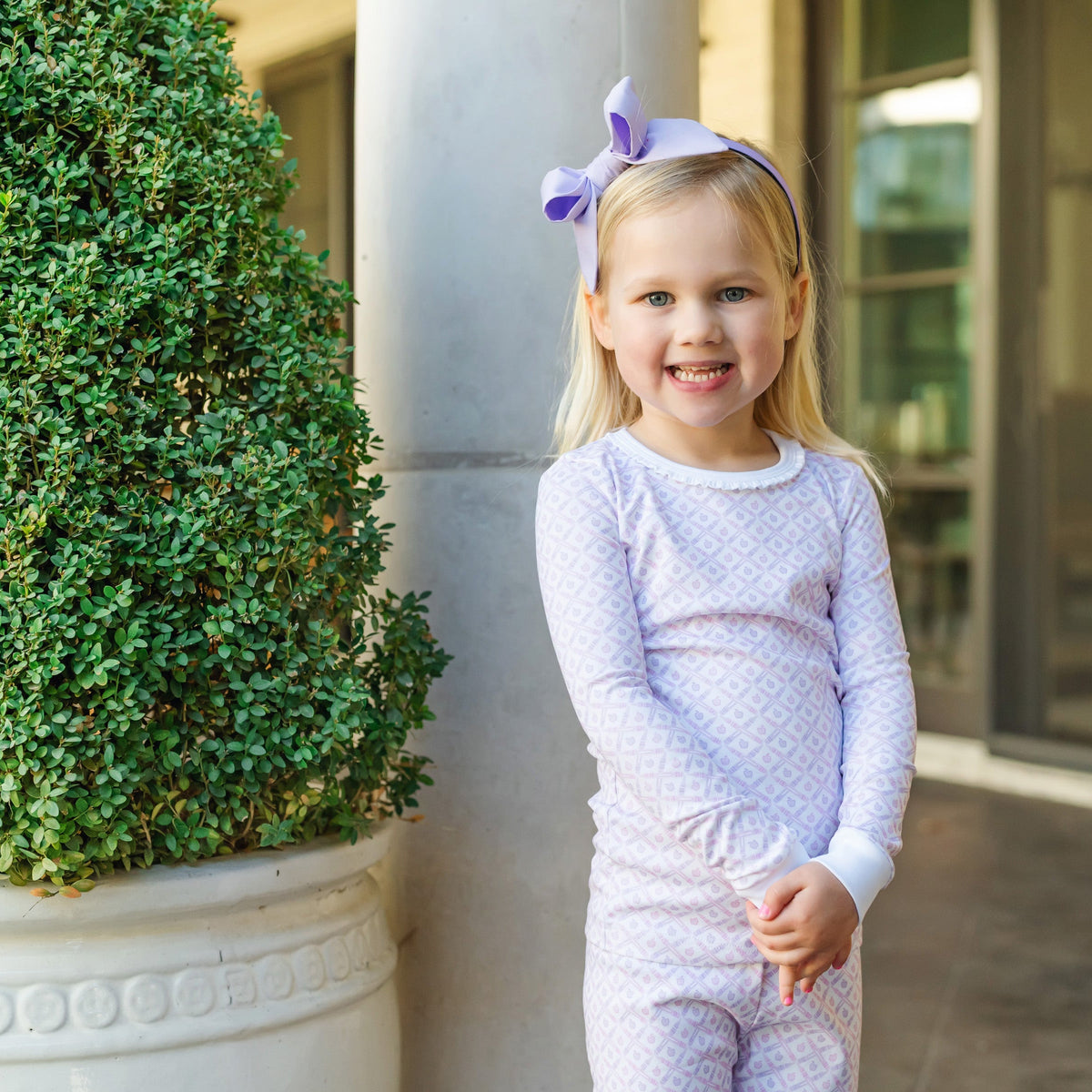 Ava Girls' Pajama Pant Set - School Plaid Pink outfit perfect for everyday wear