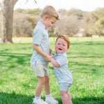 Will Boys' Performance Polo by LH Sport - Club Stripe Blue Green soft cotton kids fashion wear