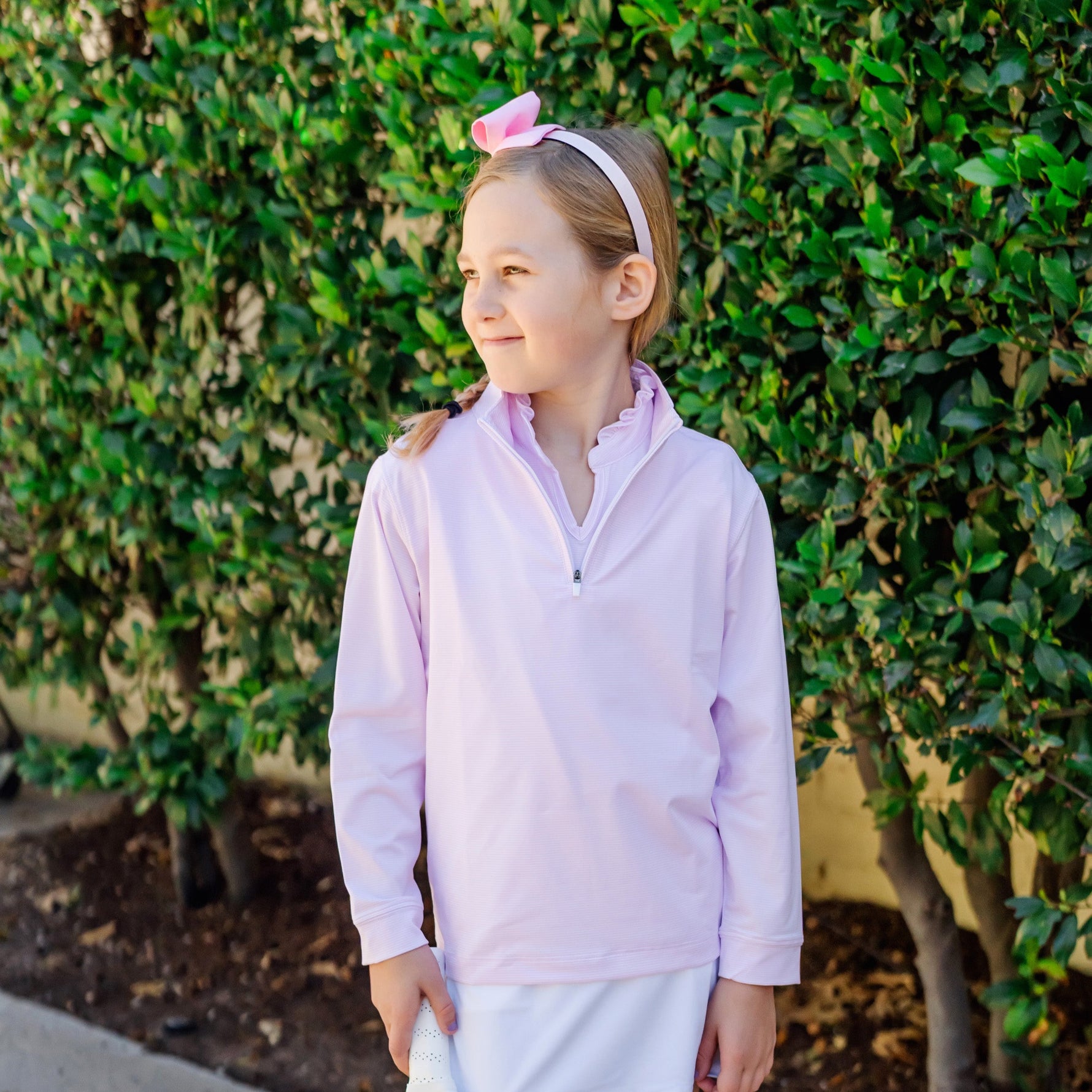 Sam Performance Pullover by LH Sport Pink Stripes stylish kids outfit collection
