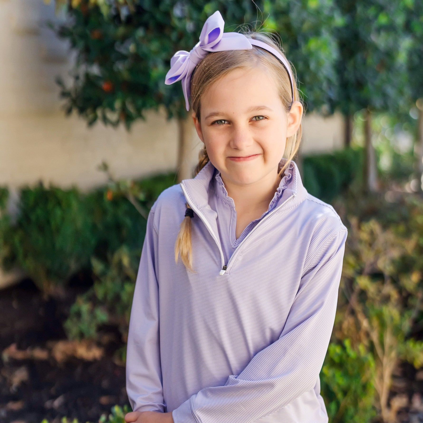 Sam Performance Pullover by LH Sport Purple Stripes stylish kids outfit collection