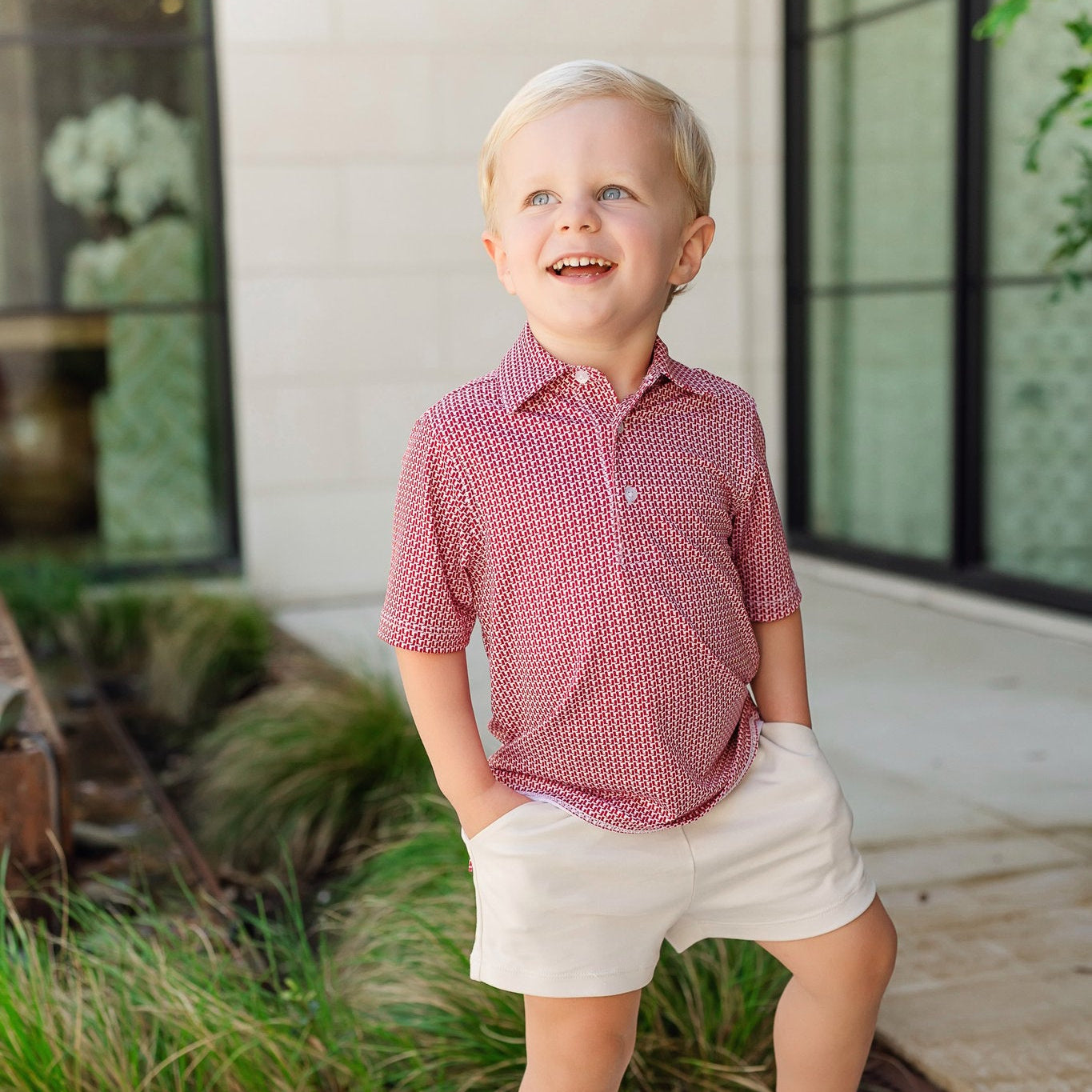 Will Boys' Performance Polo by LH Sport - Rambler Red outfit perfect for everyday wear