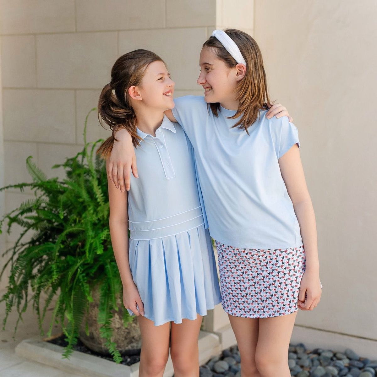 Harper Girls' Performance Dress by LH Sport - Light Blue soft cotton kids fashion wear