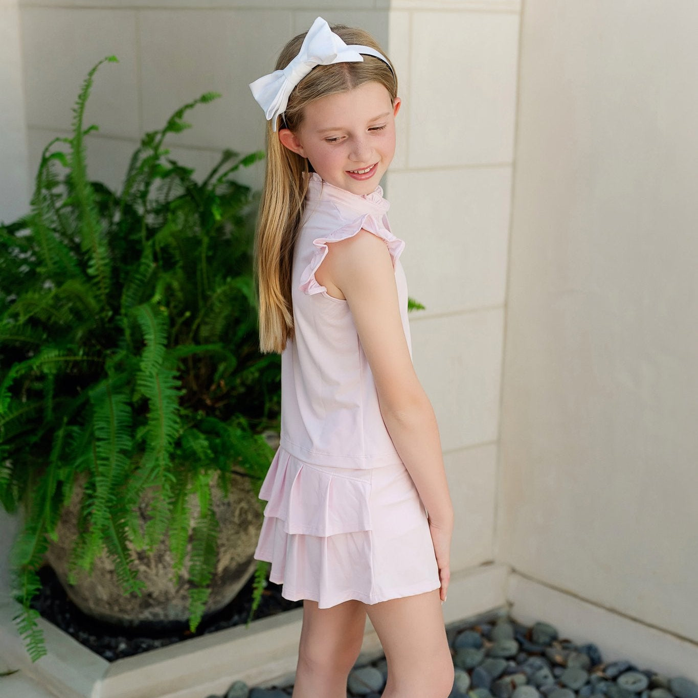 Margot Girls' Performance Skirt by LH Sport - Cotton Candy Pink soft cotton kids fashion wear