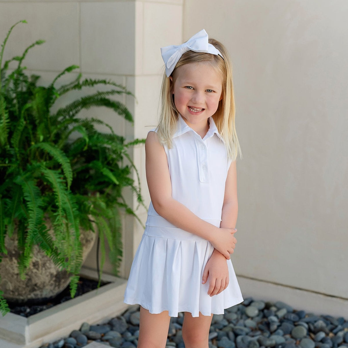 Harper Girls' Performance Dress by LH Sport - White stylish kids outfit collection