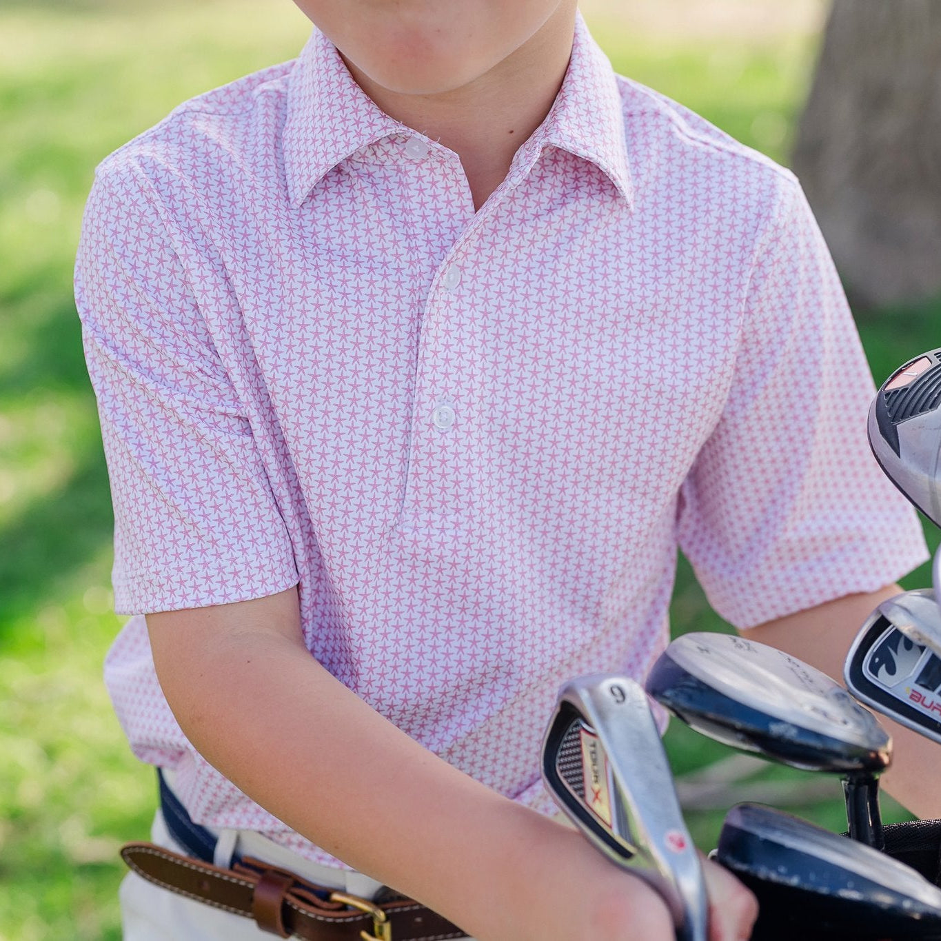 Will Boys' Performance Polo by LH Sport - Cayman Coral stylish kids outfit collection