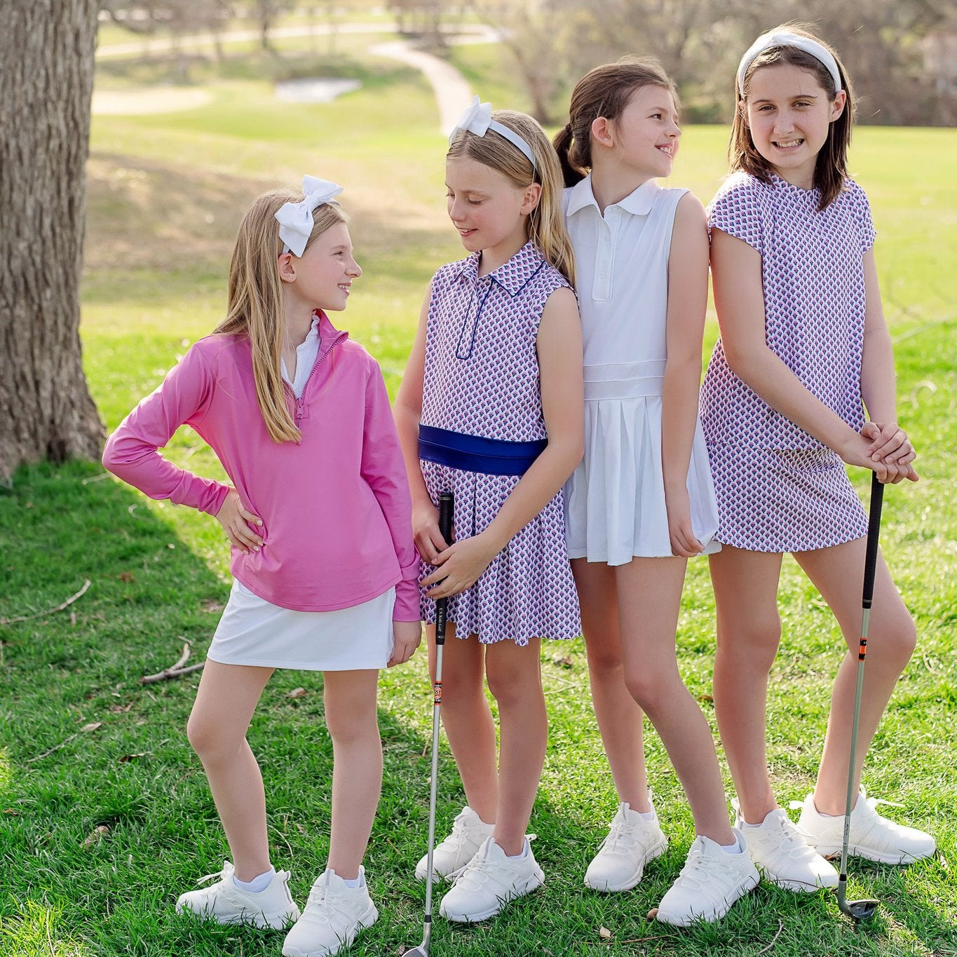 Harper Girls' Performance Dress by LH Sport - Boho Flora Hot Pink Navy soft cotton kids fashion wear