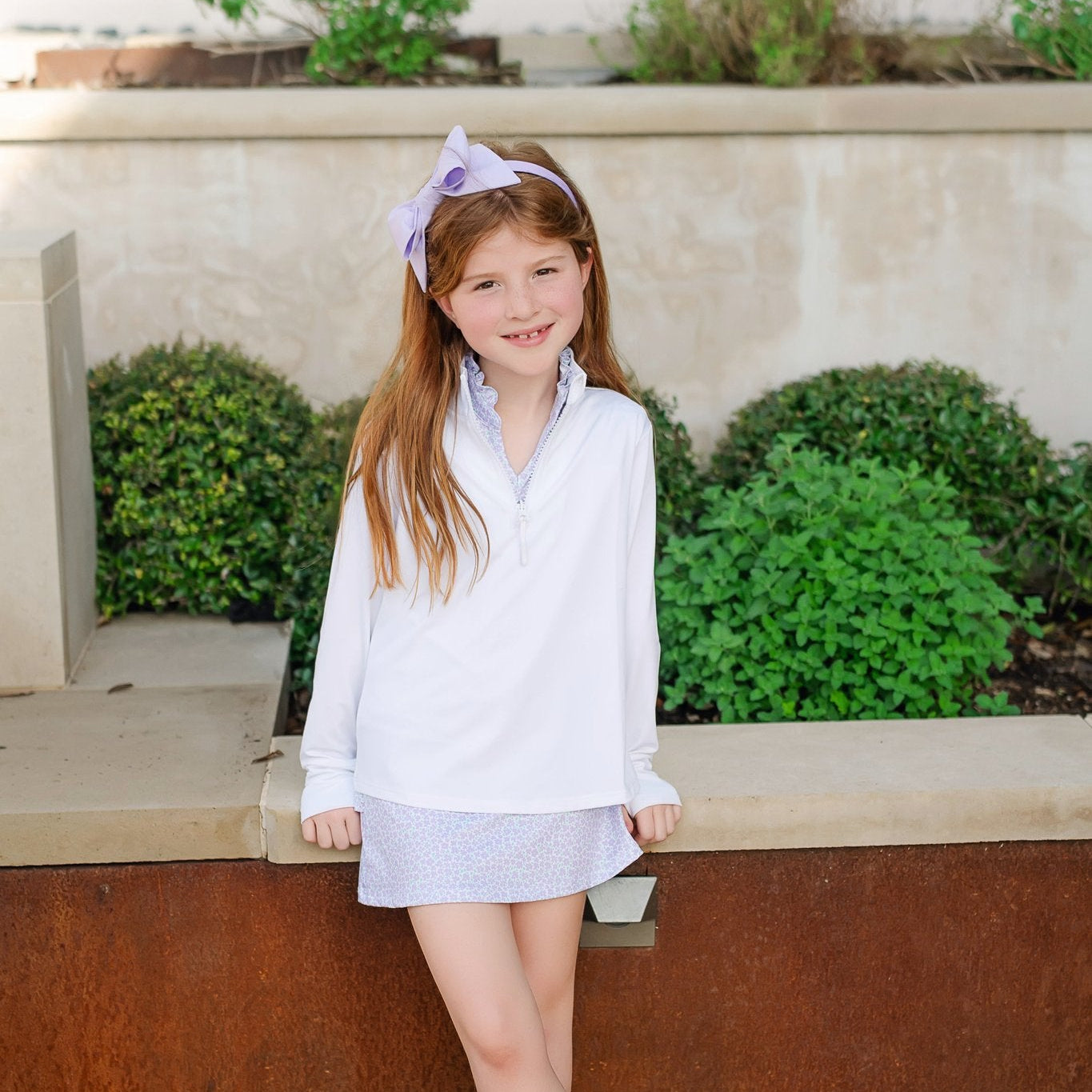 Blair Girls' Performance Pullover by LH Sport - White stylish kids outfit collection