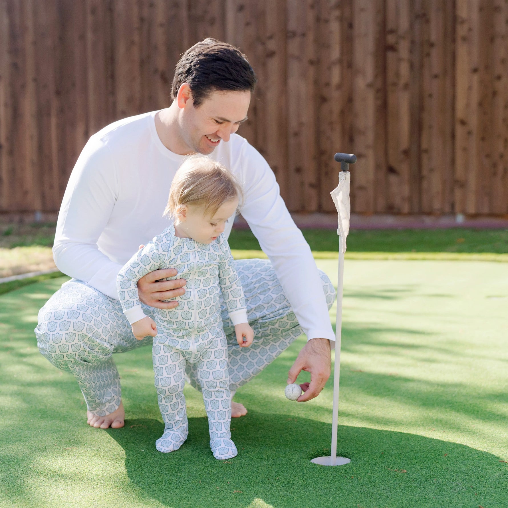 Parker Boys' Zipper Pajama - Golf Crest Blue stylish kids outfit collection