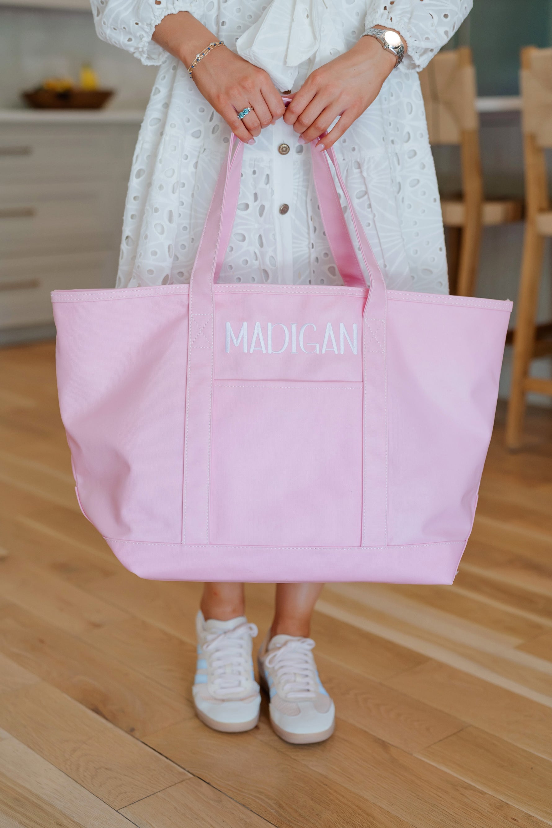 Maxi Tote Coated Canvas Peony by TRVL Design cotton outfit for girls and boys