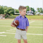 Griffin Boys' Pima Cotton Polo Golf Shirt - Pep Rally Purple outfit perfect for everyday wear