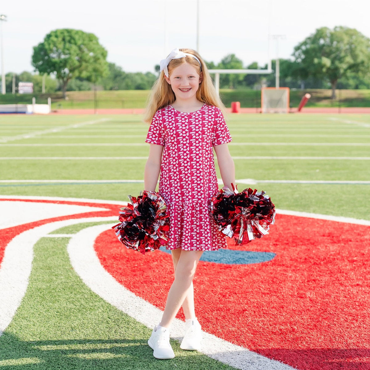 Lottie Girls' Dress - Pep Rally Red outfit perfect for everyday wear