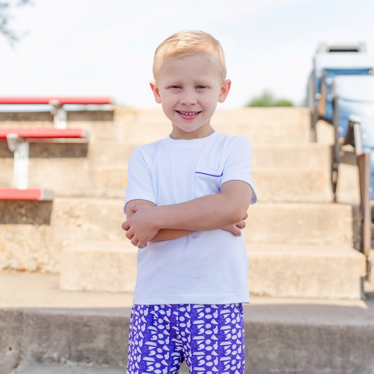 Walker Boys' Short Set - Pep Rally Purple outfit perfect for everyday wear
