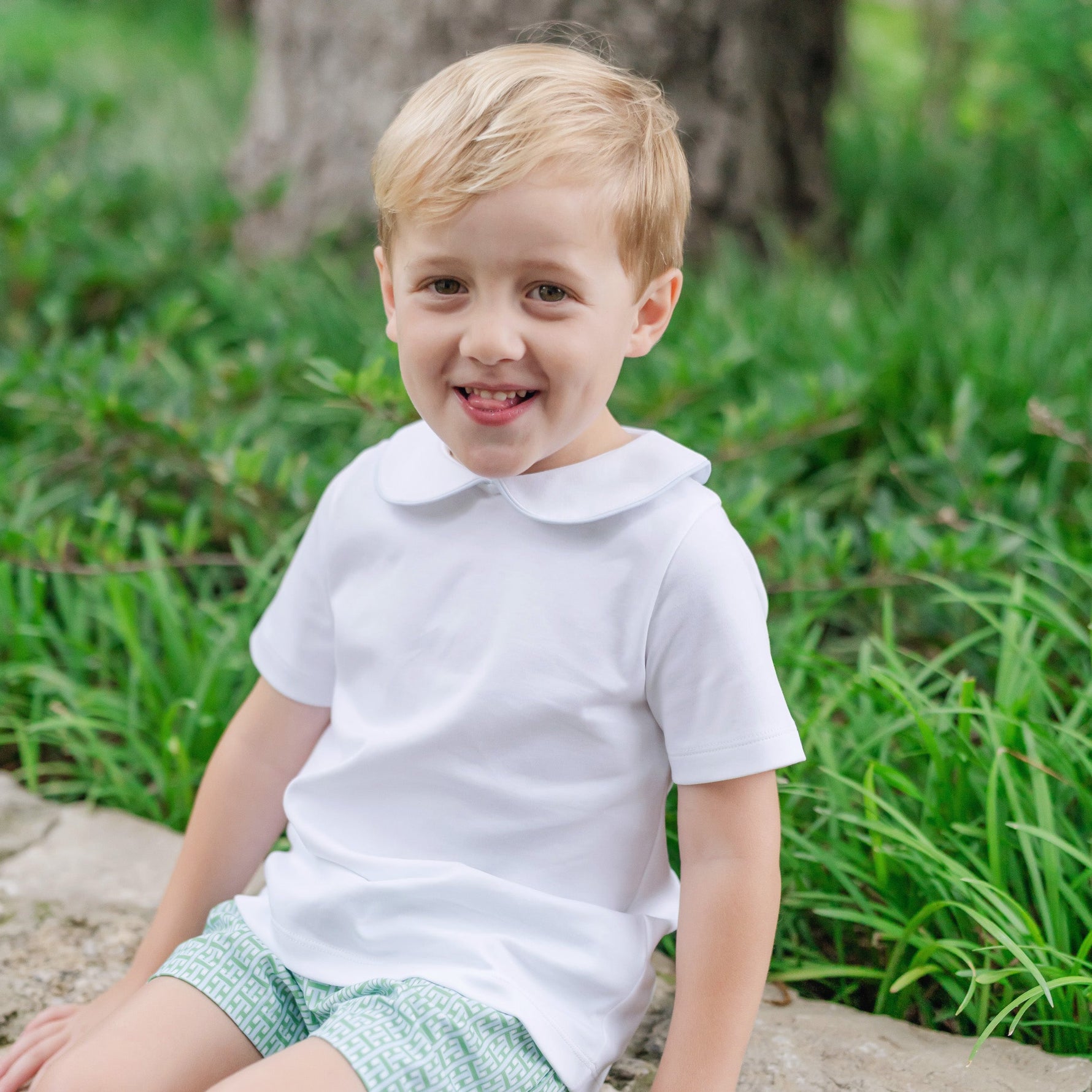 Field Boys' Woven Short Set - Garden Trellis stylish kids outfit collection