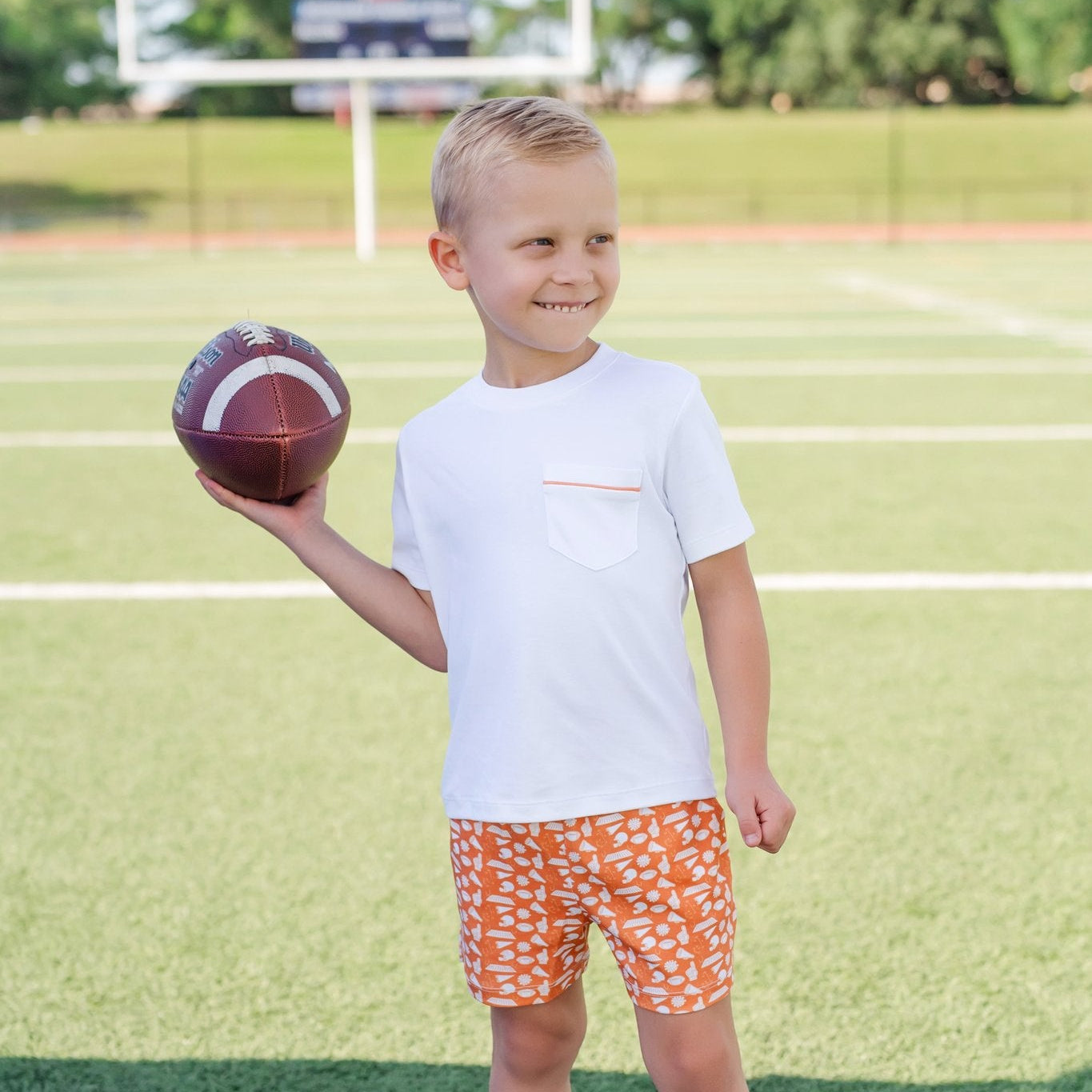 Walker Boys' Short Set - Pep Rally Orange outfit perfect for everyday wear