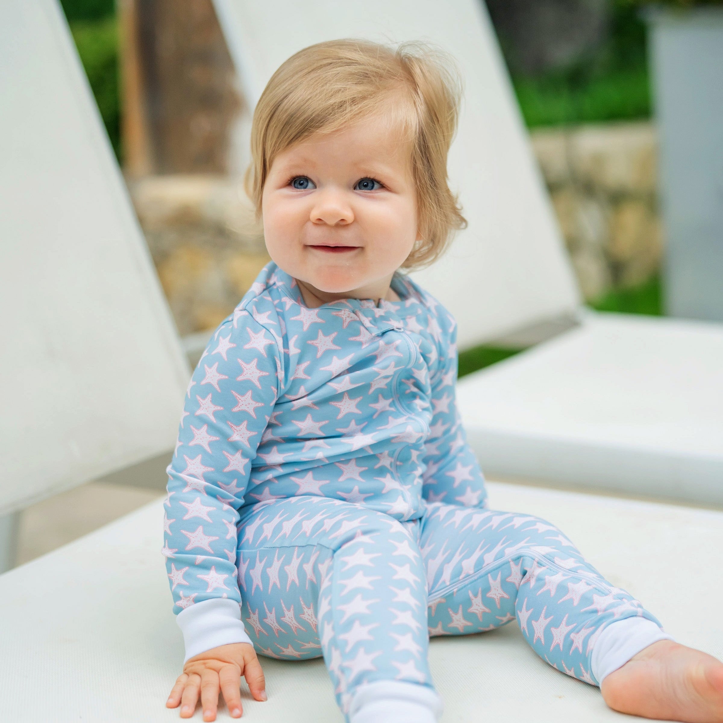 Parker Zipper Pajama - Seaside Starfish