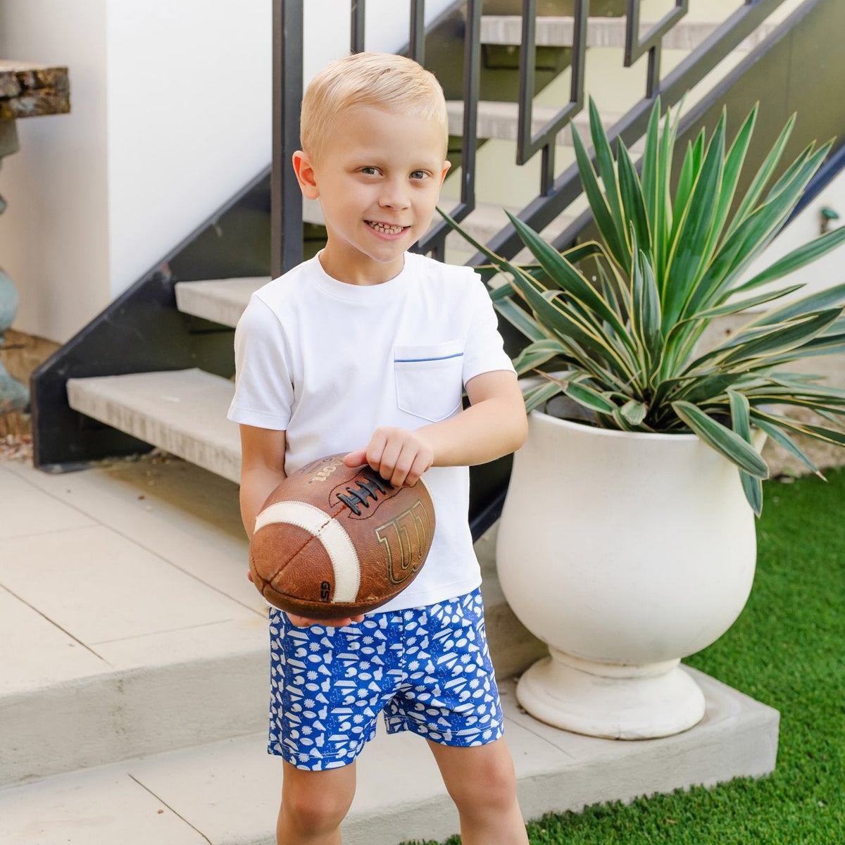 Walker Boys' Short Set - Pep Rally Blue outfit perfect for everyday wear