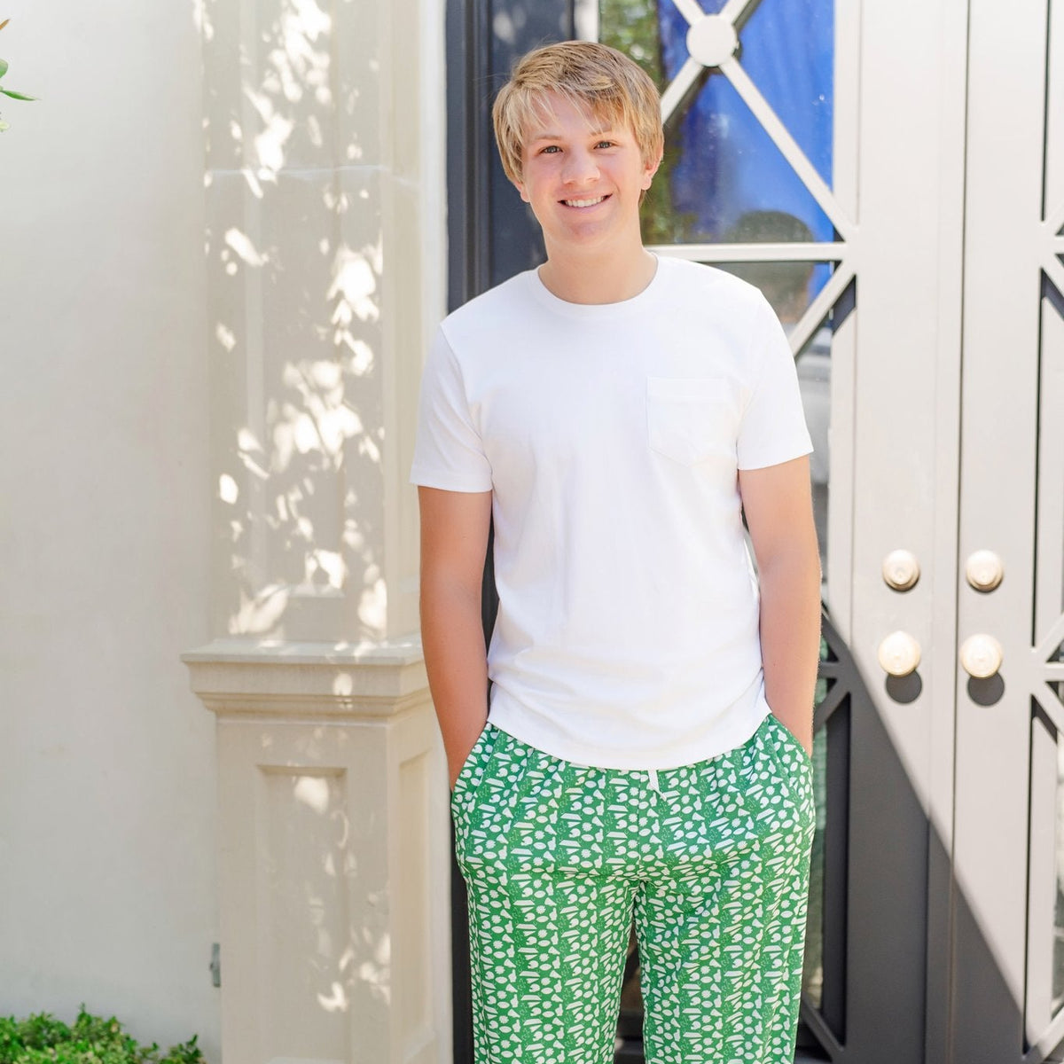 Brent Men's Hangout Pant - Pep Rally Green outfit perfect for everyday wear